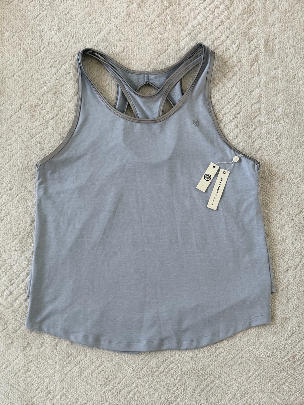 NWT Max Studio Light Gray Racerback Tank Top